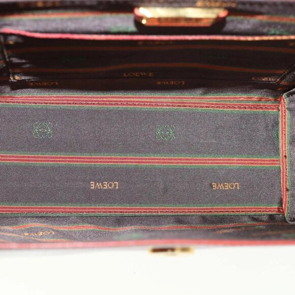 LOEWE Twist Hand Bag Leather Red Auth am3594V - Picture 11 of 14